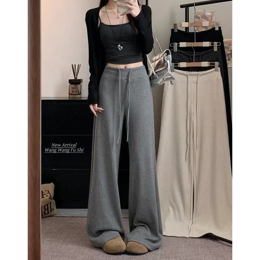 王永家~26088秋冬加厚400克/垂感宽松直筒阔腿裤