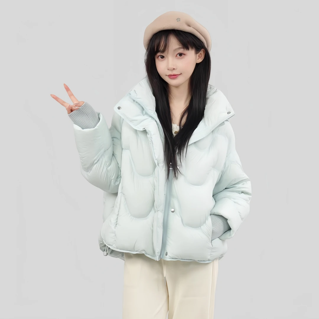 鸭鸭2025新款女连帽亲肤零压感时尚短款羽绒服外套YE5B602552X