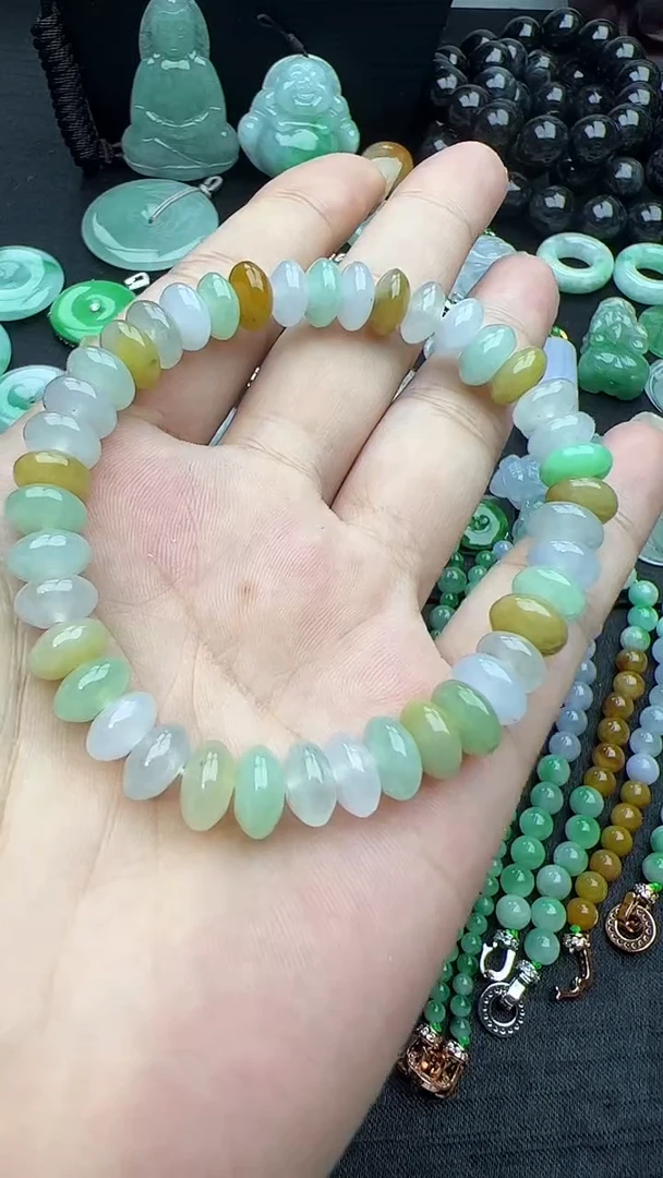 未镶嵌手串翡翠算盘珠手串