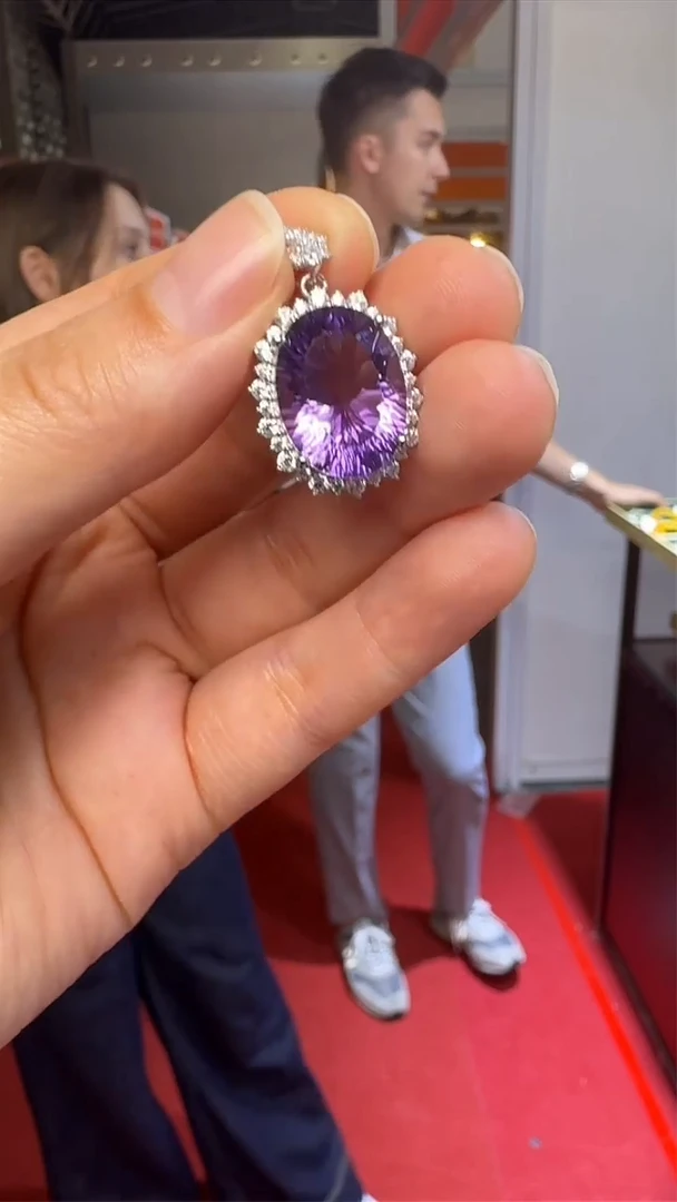 未镶嵌颈饰紫晶上海国际珠宝展假一罚十