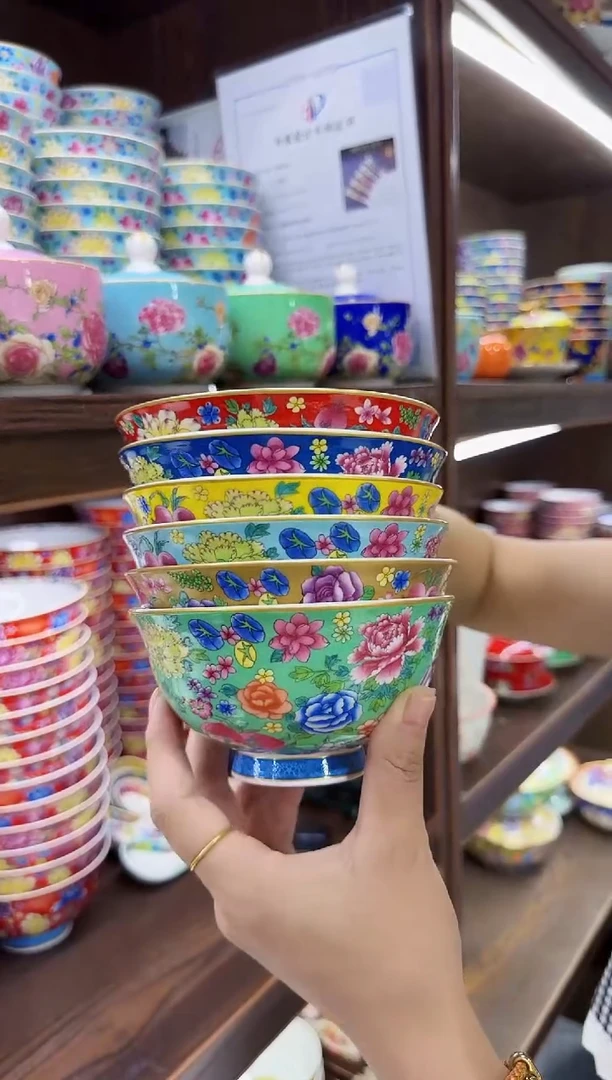 珐琅  4.5英寸饭碗6个景德镇餐具