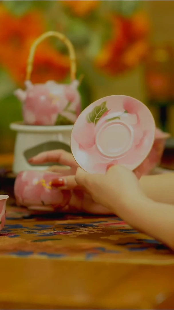 仿宋粉汝窑·百合杯垫