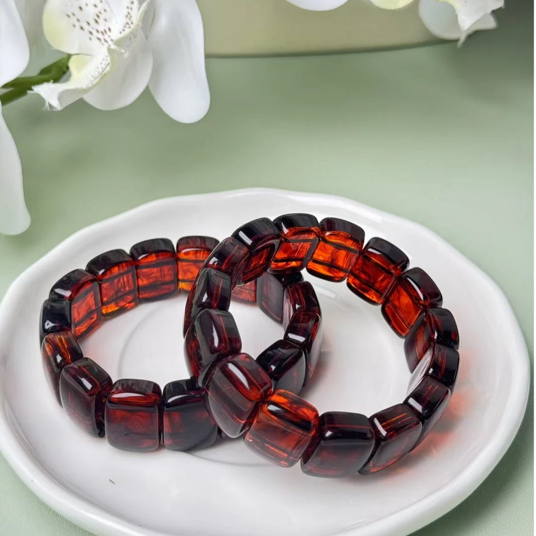 天然血丝琥珀手串(多样性发其一）c06