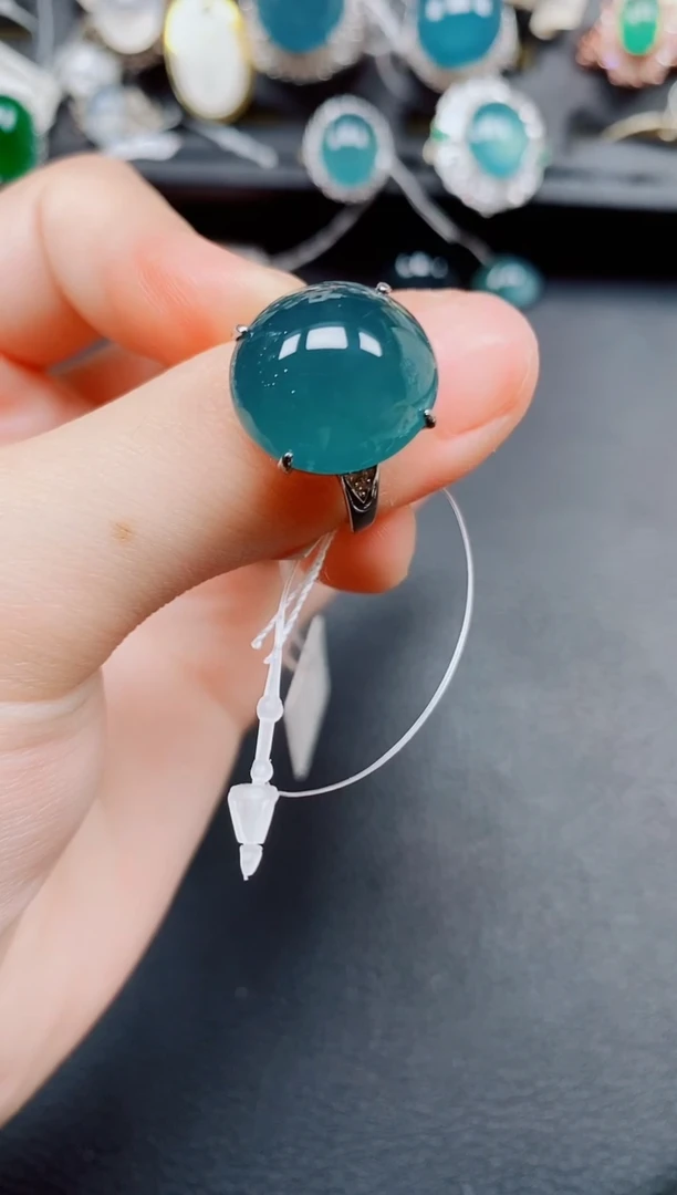 银S925镶嵌戒指翡翠翡翠