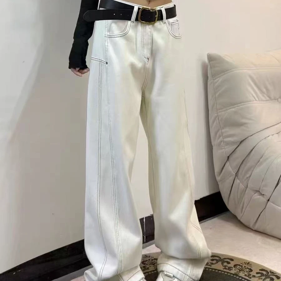 风儿家885144慵懒风设计感弯刀阔腿裤