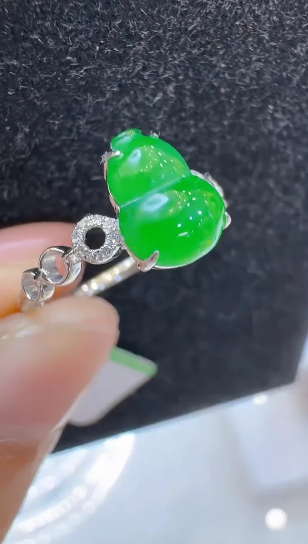 翡翠戒指18K金镶嵌多样性团购发一件