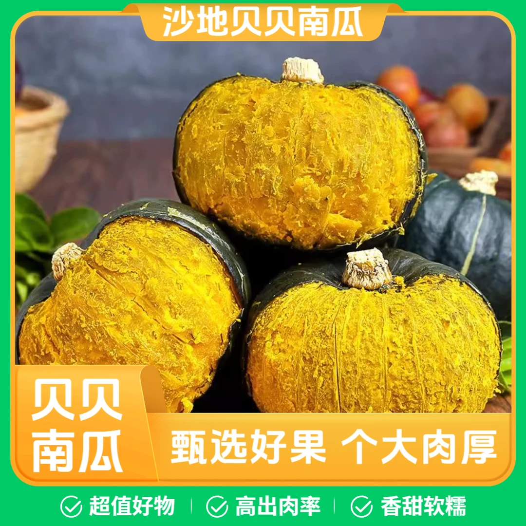 正宗沙地贝贝南瓜2025新鲜采摘粉糯香甜板栗味适合宝宝辅食