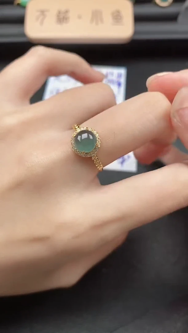 翡翠戒指银S925镶嵌5511