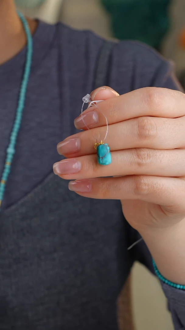 【闪购商品】绿松石吊坠(不含链)18K金镶嵌1