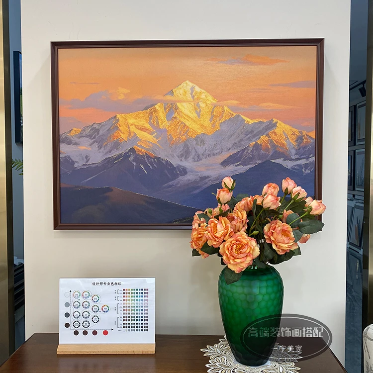 《日照金山》高端法式美式中古风客厅装饰画复古餐厅卧室玄关挂画