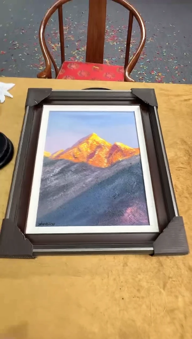 油画张敬老师“日照金山油画1”带收藏证书