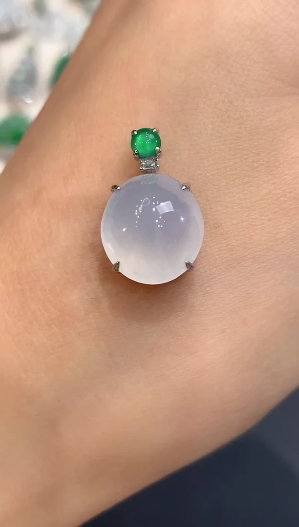 吊坠(不含链)18K金镶嵌翡翠a40