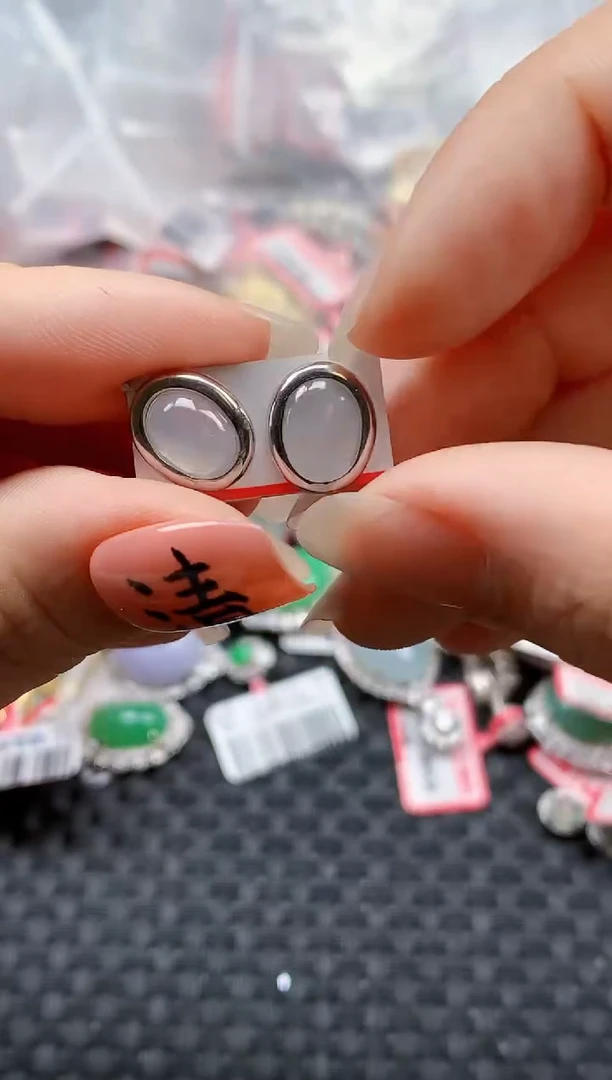 银S925镶嵌戒指翡翠天然A货缅甸翡翠