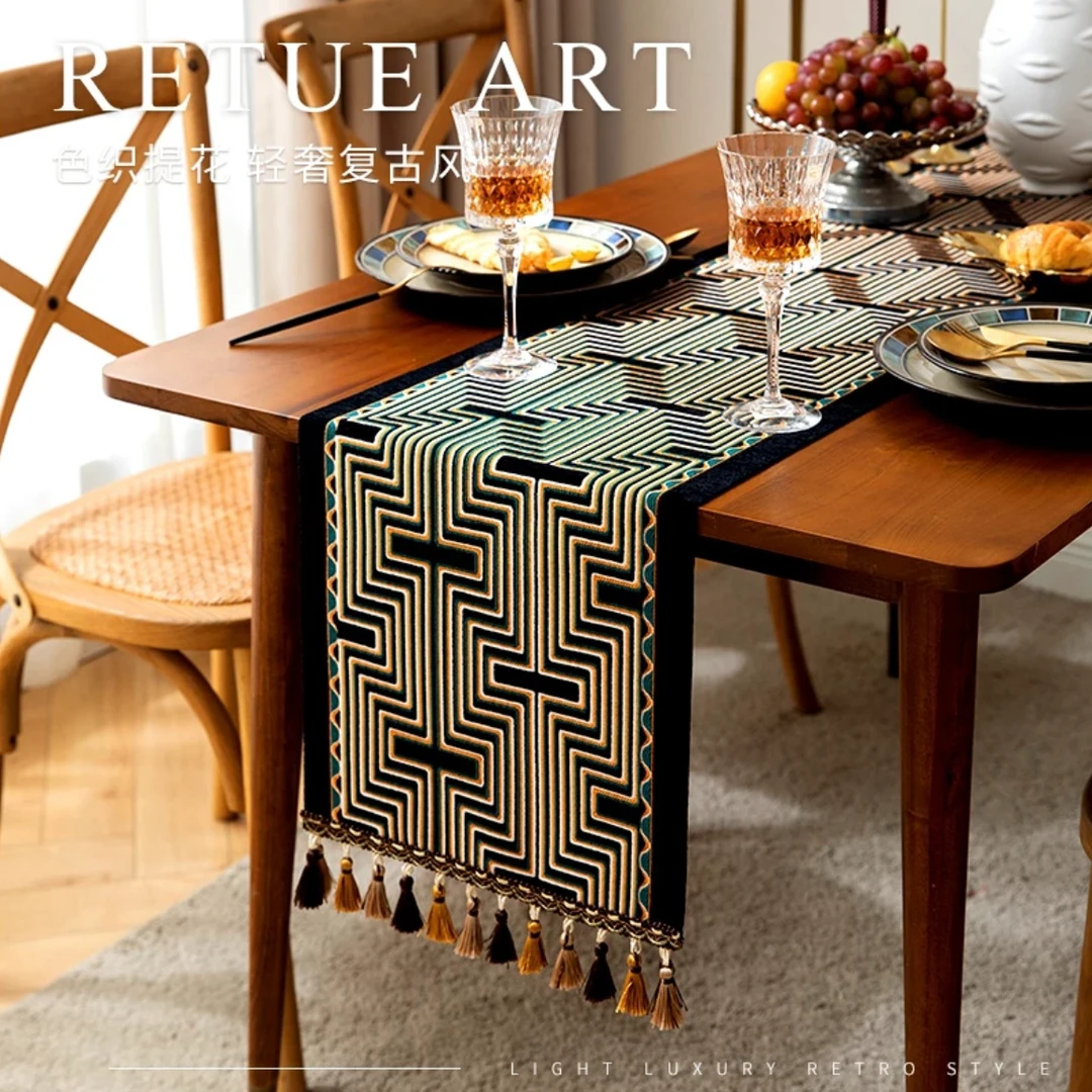 新款桌旗轻奢简约餐垫高级感家用客厅茶几电视柜餐边柜盖巾北欧风