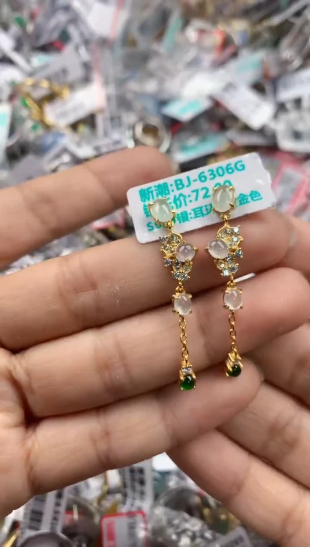 银S925镶嵌戒指翡翠666----9