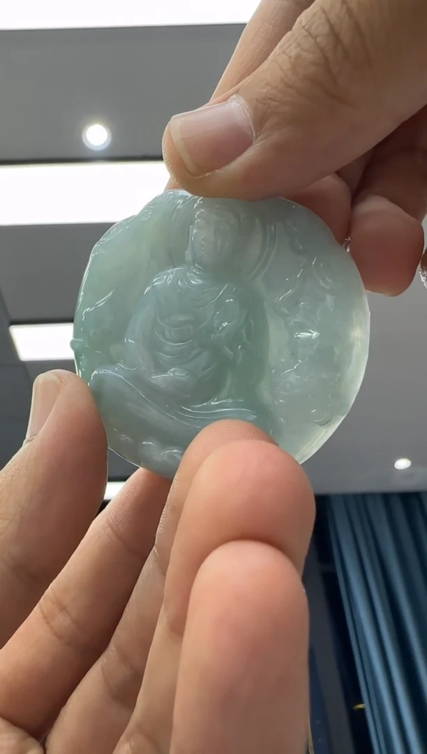 颈饰未镶嵌翡翠天然翡翠A货孤品一件