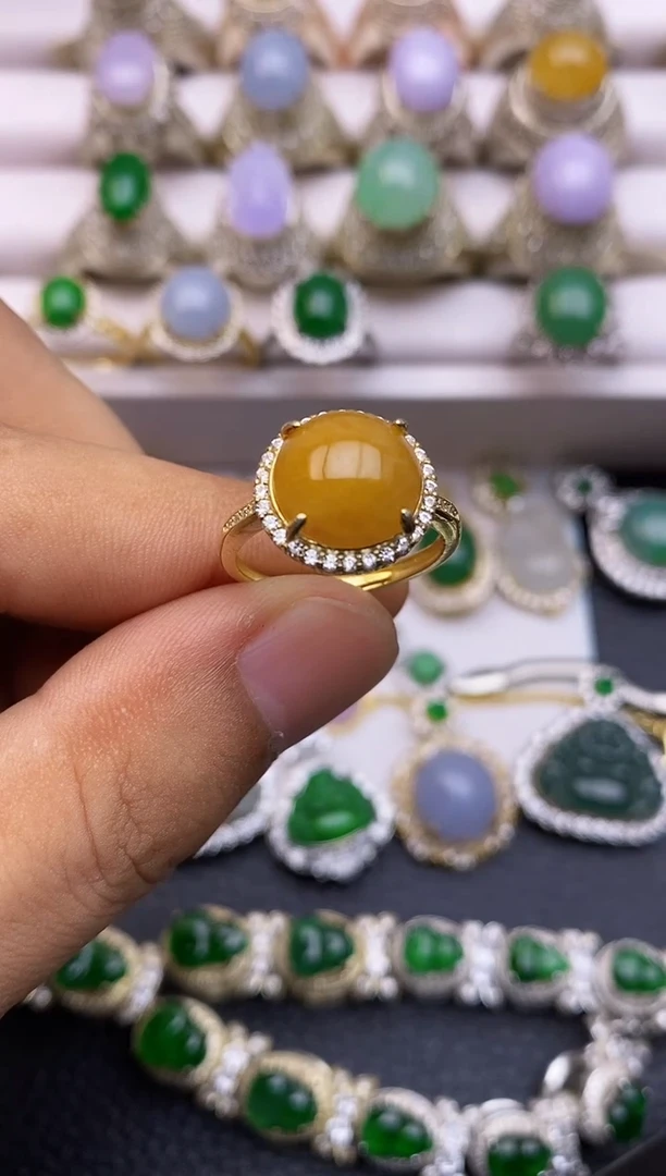 银S925镶嵌戒指翡翠6233