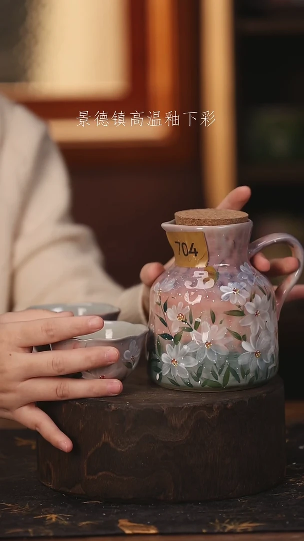 陶瓷景德镇高温釉下手绘陶瓷@L704@
