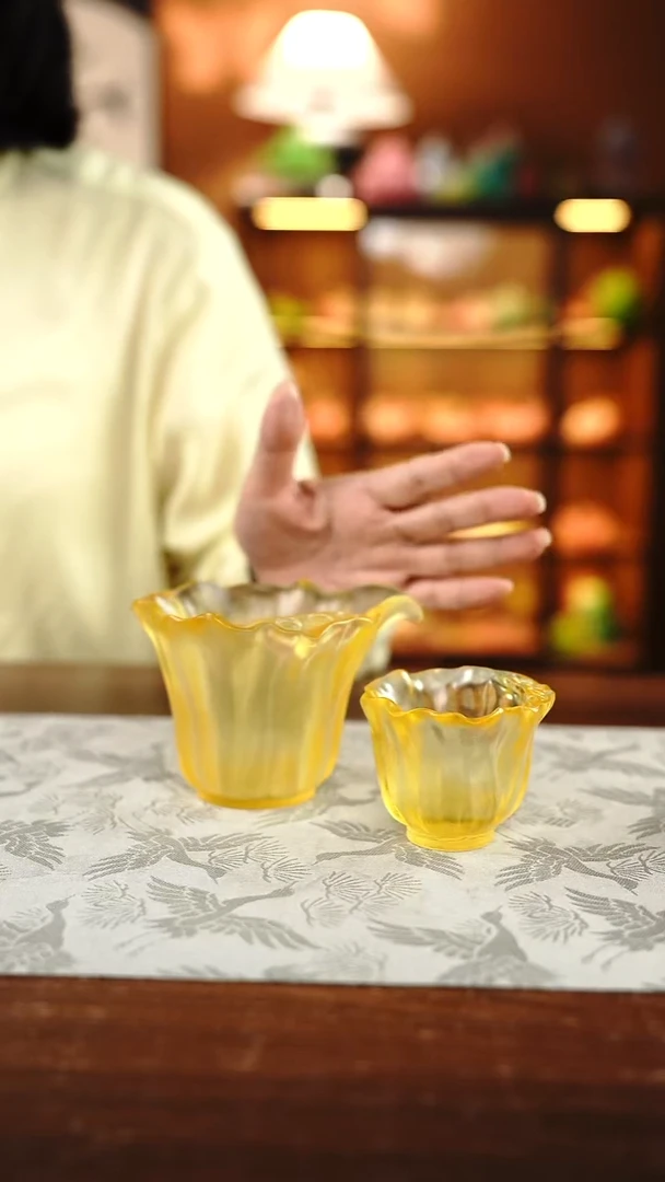 闪购午莲公道杯黄色+莲蓬茶杯