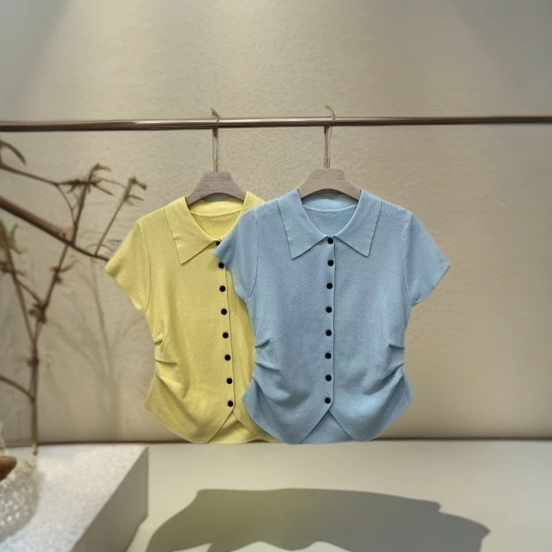 7736不规则针织上衣女款时尚百搭简约显瘦上衣