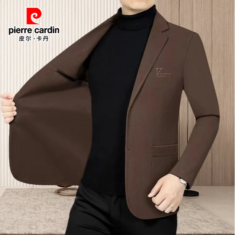 皮尔卡丹商务休闲时尚春秋季潮流西服帅气新款高档西装领外套男士