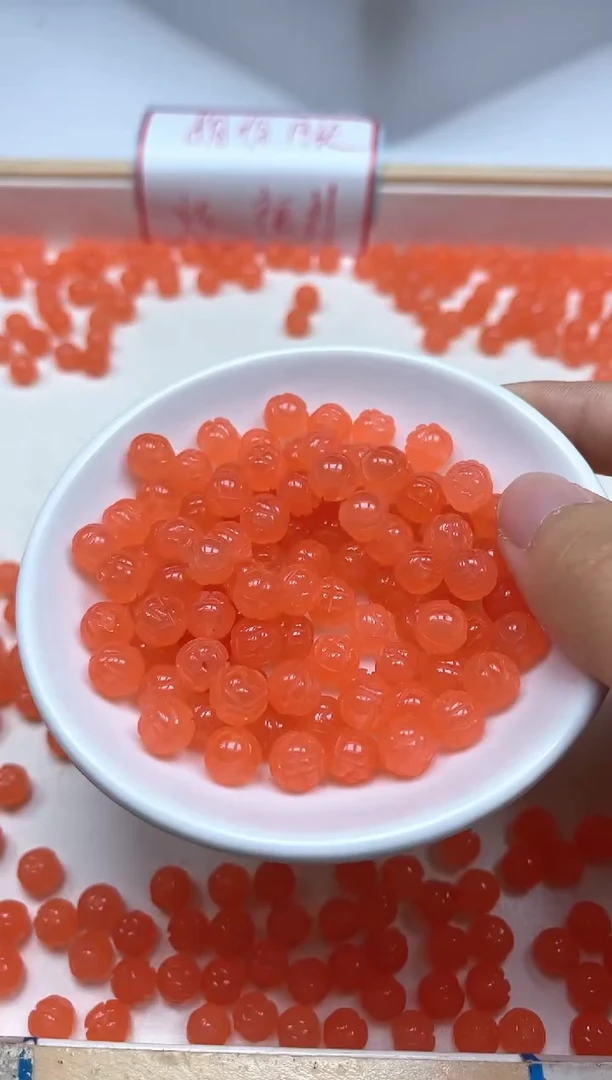 南红玛瑙散珠未镶嵌A1749冰橘南红莲花珠8mm10颗6.8元