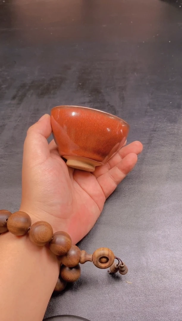 茶盏牛血红 束口 精美主人杯