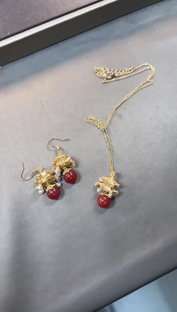 【闪购商品】347号珐琅吊坠+348号耳钩