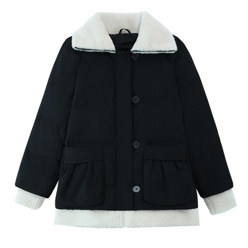 秋冬时尚洋气休闲保暖加厚白鸭绒短款羽绒服6605