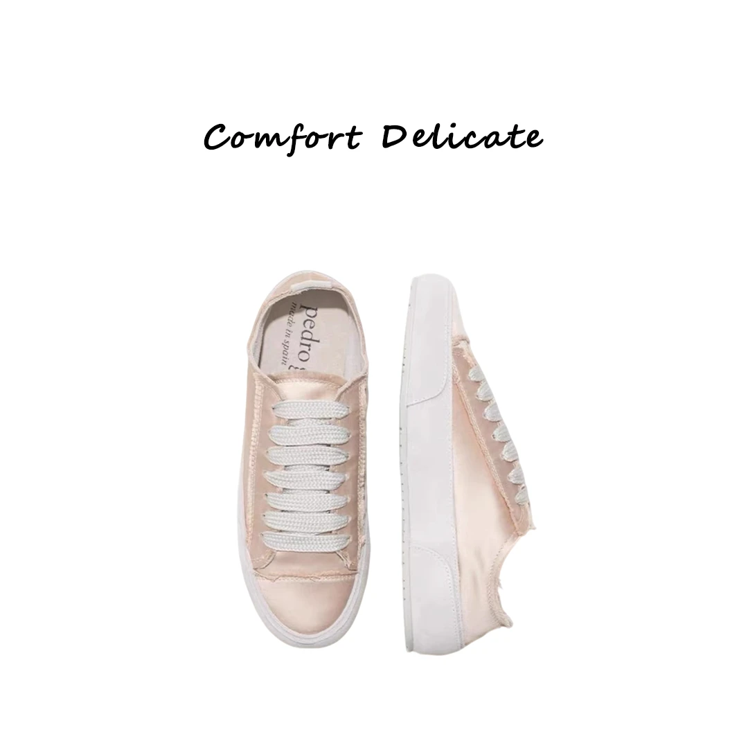 【C&D】设计师高定款西班牙真丝绸缎带小白鞋