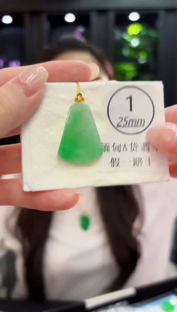 颈饰18K金镶嵌翡翠 缅料A货/支持复检/一件