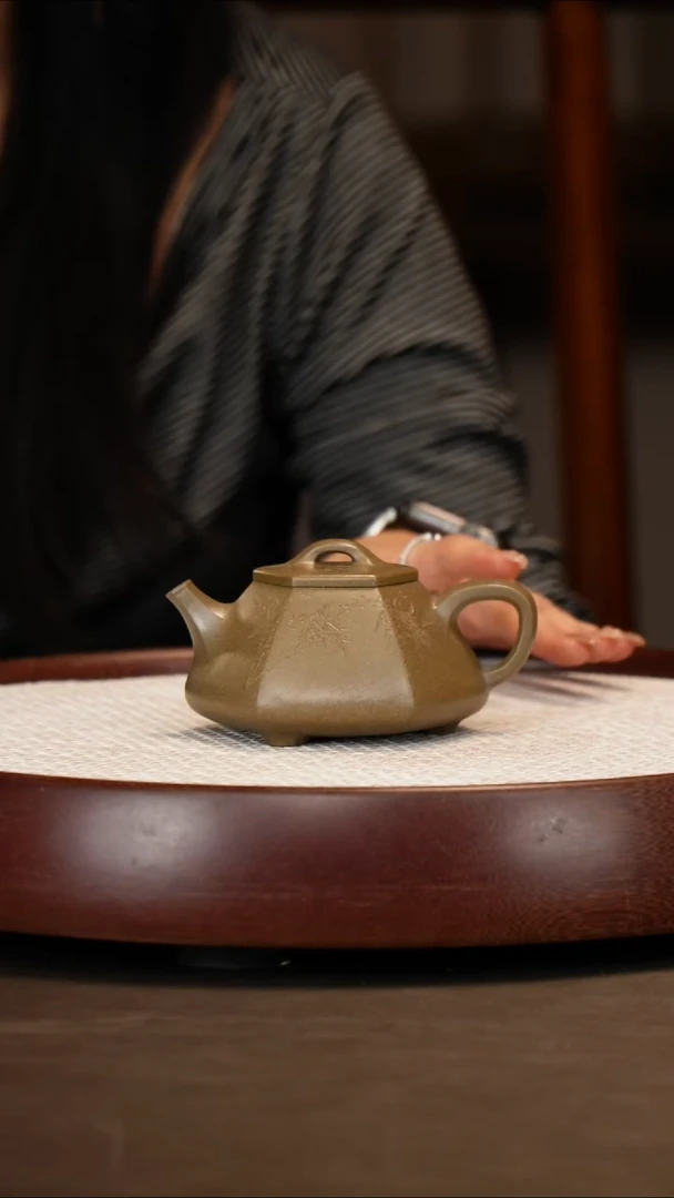 茶壶紫砂【耿浩】六方心舟石瓢 松华青段 200c