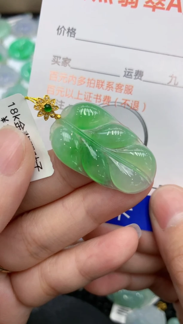 【闪购商品】翡翠颈饰18K金镶嵌11111111111