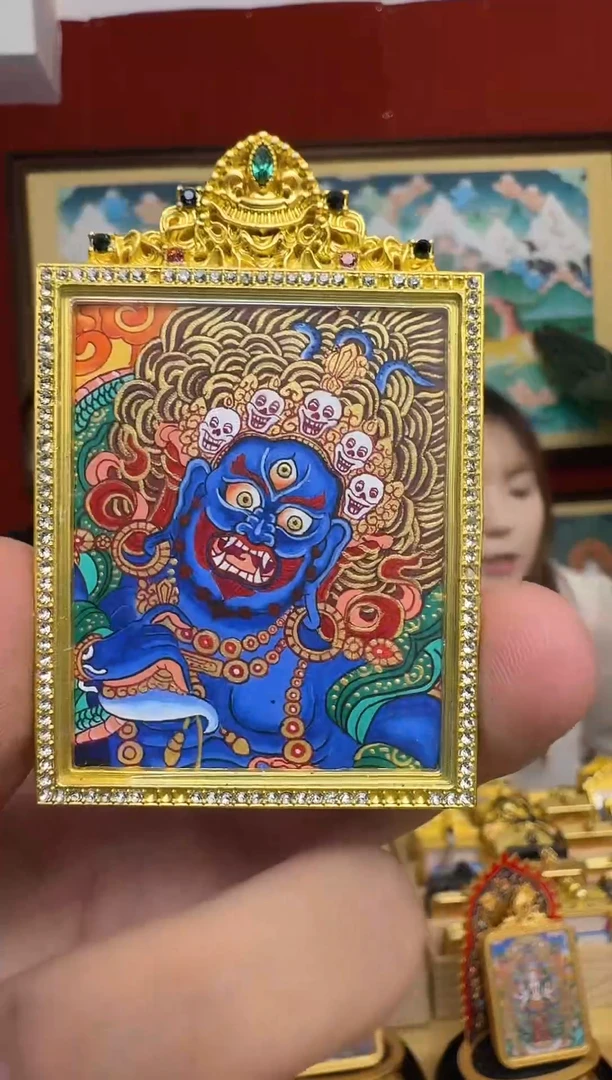 吊坠大黑-热贡纯手绘