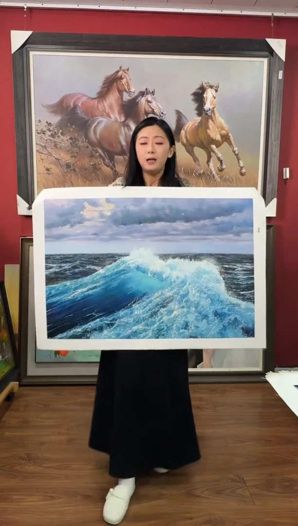 油画【87号】约90*60cm丨朝鲜原创纯手绘孤品油画丨顺丰包邮