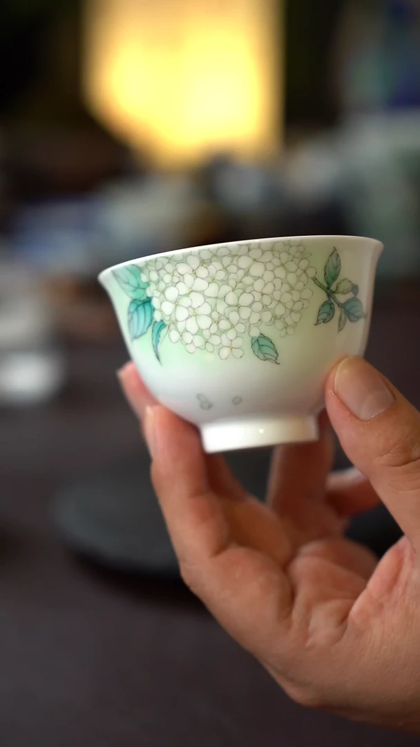 夏芳全手工手绘绣球花主人杯