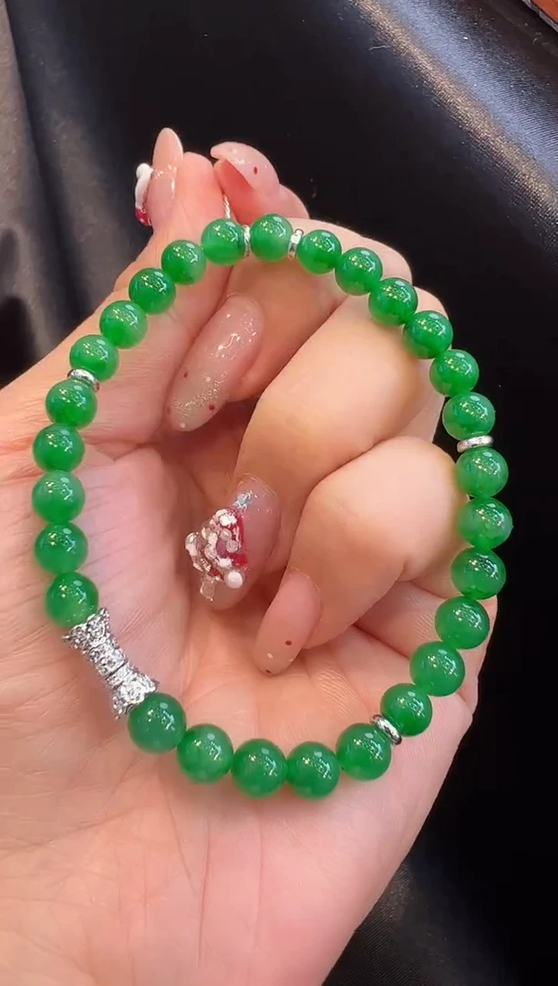 18K金镶嵌手链翡翠珠链