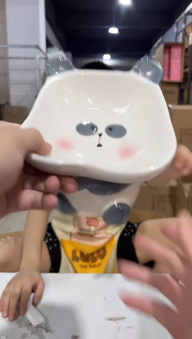 瓷片陶瓷b款熊猫狗粮碗