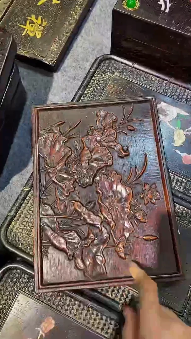 木紫檀雕刻板一物一拍