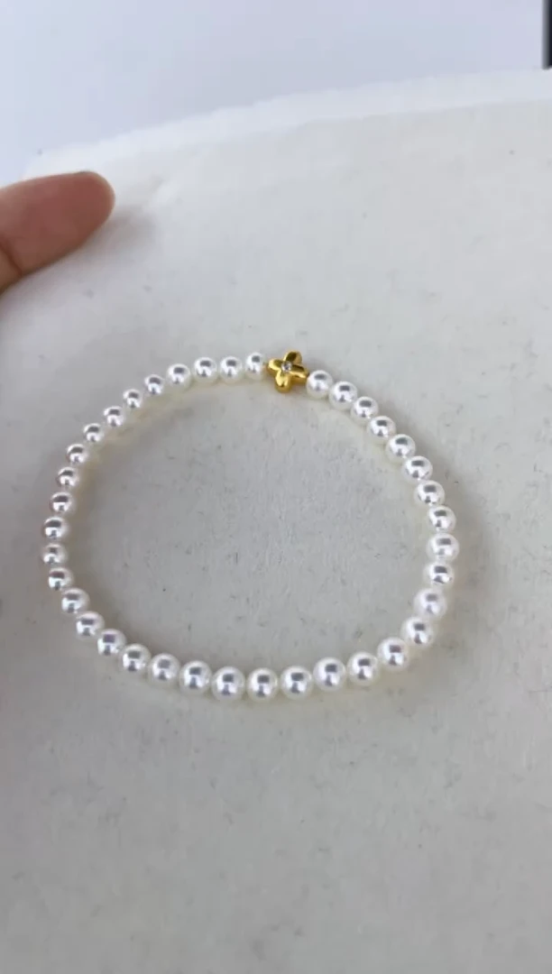 淡水珍珠手绳银S925镶嵌手链