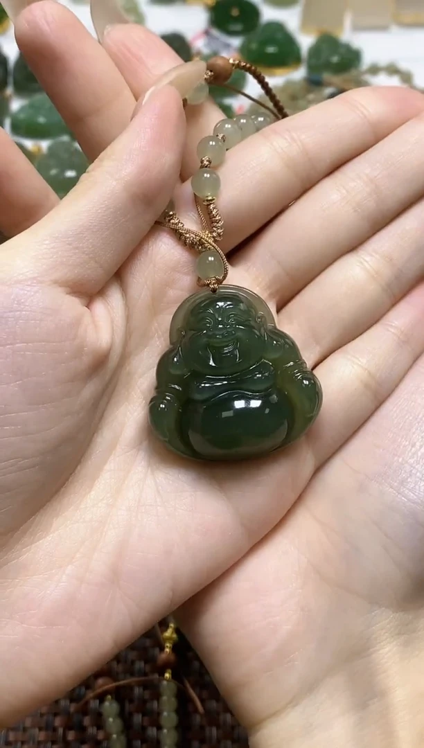 颈饰未镶嵌和田玉一***猫天然和田玉卡35佛公