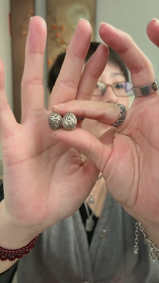 无925银纯银耳饰唐草28