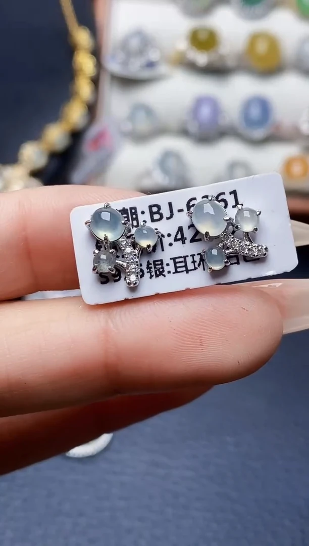 银S925镶嵌戒指翡翠3244