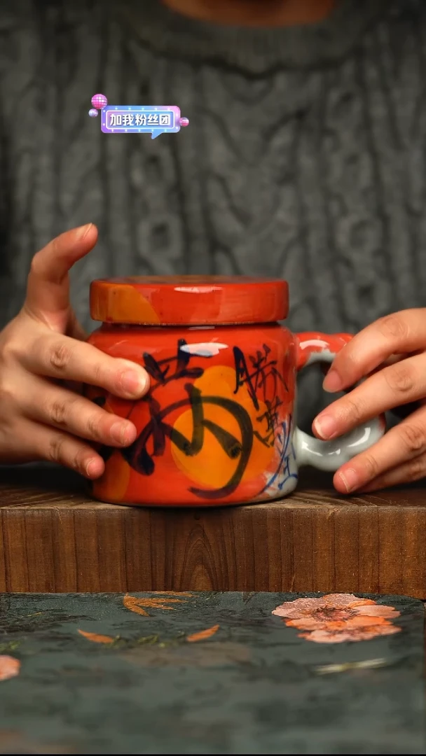 杯釉下彩手工手绘同款陶器