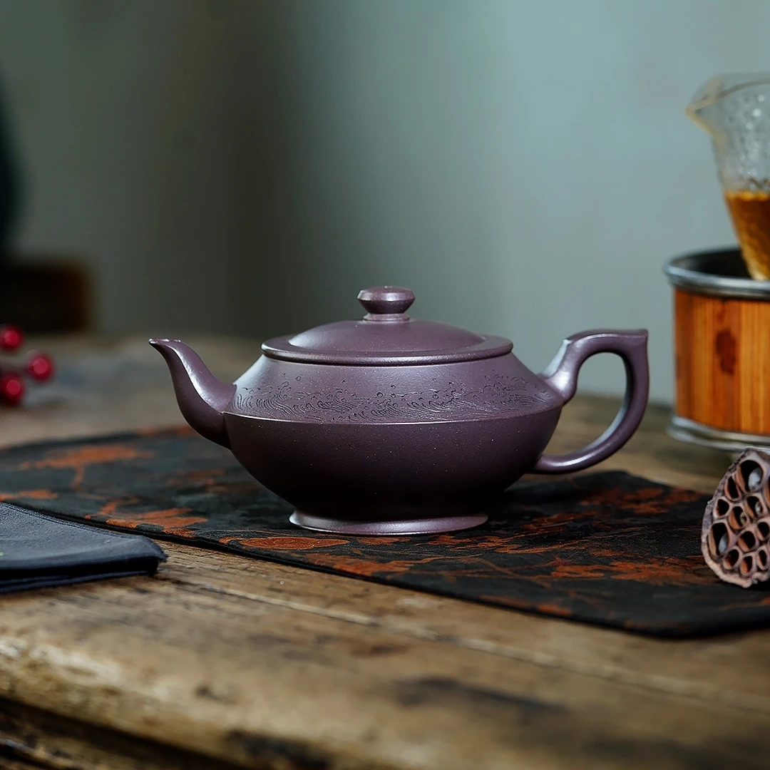 【半手工】紫砂壶茶具国工李霞汉云天青泥340CC