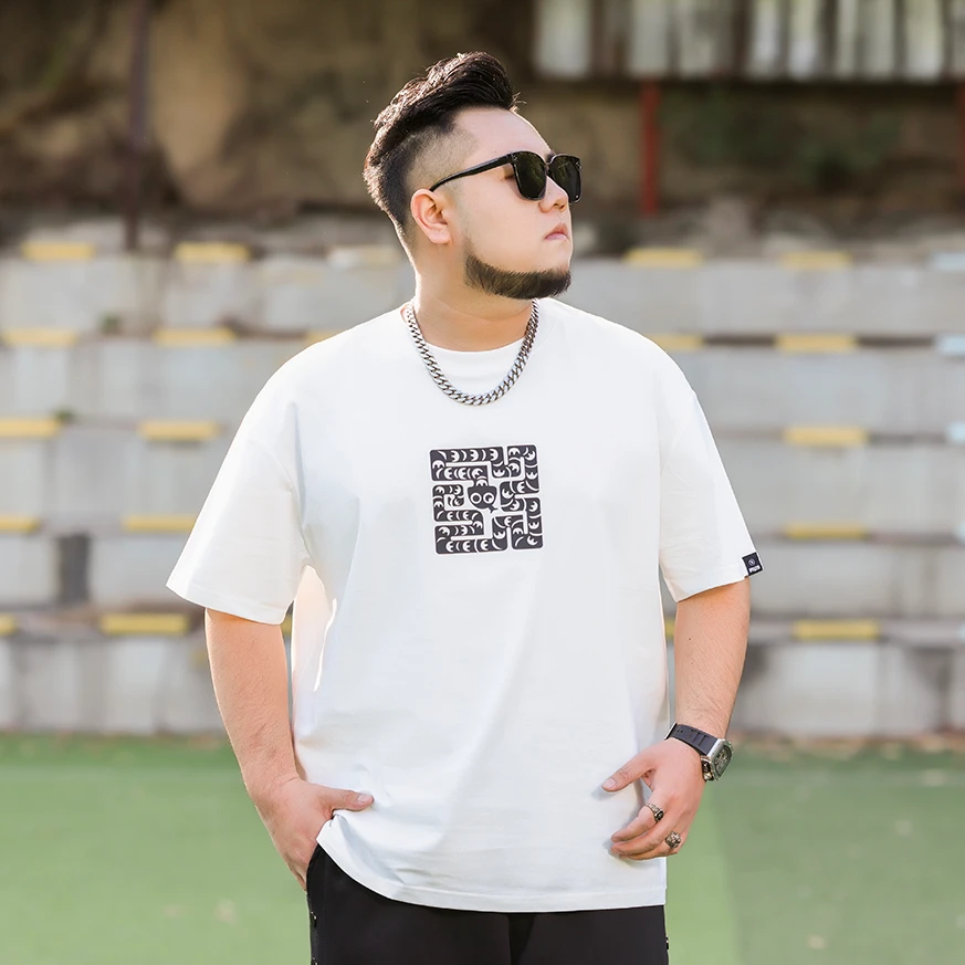 大码男装宽松型T恤大码男装加大码休闲百搭圆领潮流短袖PB520802