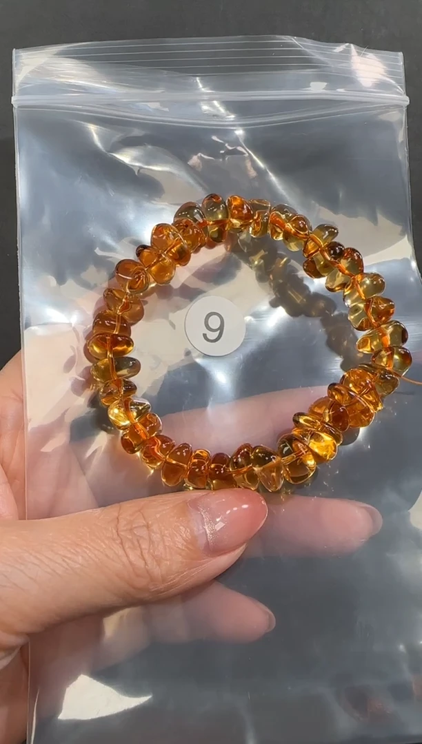 未镶嵌手串水晶茉**茶原矿无优化无胶裂随型黄水晶