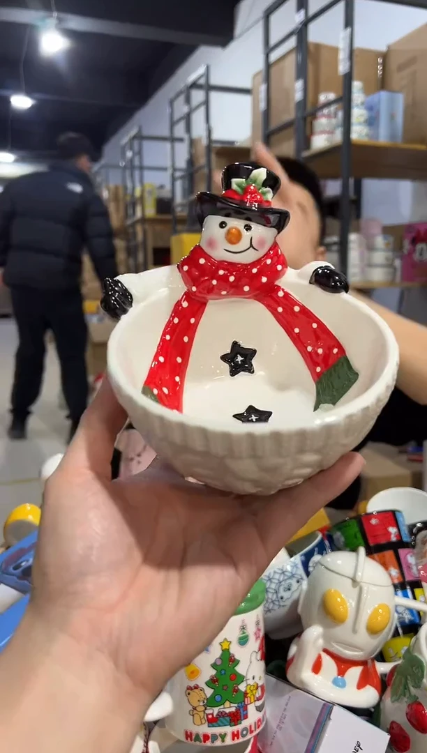 【闪购商品】杯陶瓷原盒雪人碗