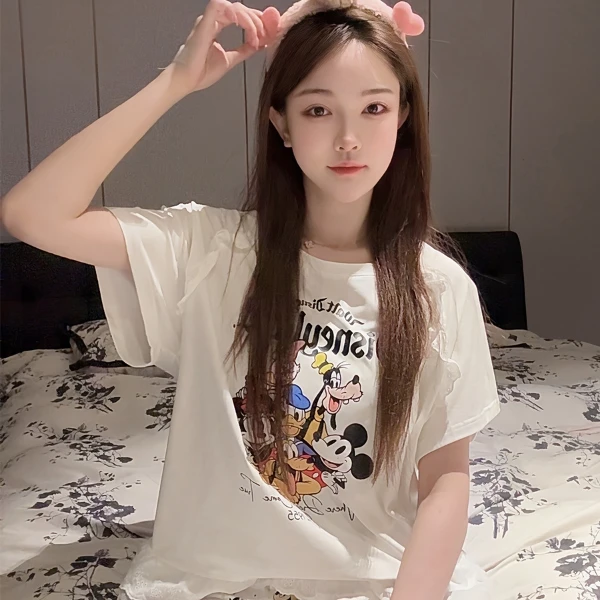 SIEOYJIEA/私迹大榕家【米奇印花套装短袖】女款时尚高定睡衣家居服