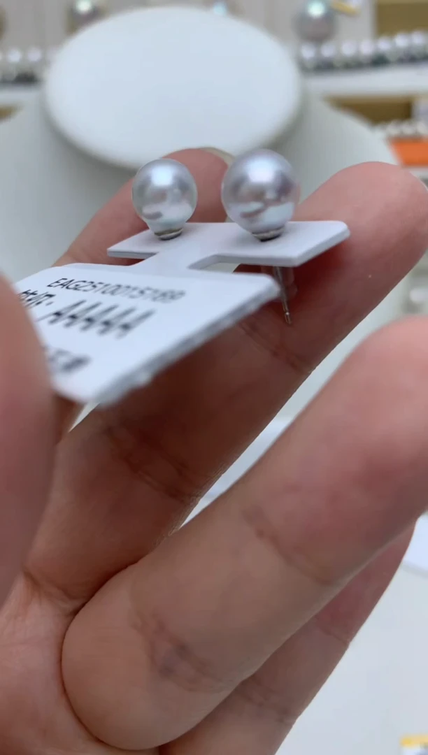 银S925镶嵌耳饰海水珍珠e58